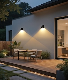 preiswerte -2 Stück wasserdichte LED-Wandleuchten mit Bewegungsmelder (IP65) für den Außenbereich, geeignet für Garten, Terrasse, Hof, Zaun, Treppe, Veranda und als dekorative LED-Beleuchtung.