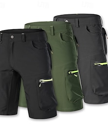 baratos -Homens Côr Sólida Bermudas para MTB Calções de bicicleta Moto Calção Shorts largos Forma Assenta Esportes Secagem Rápida Zíper á Prova-de-Água Respirável Preto Verde Tropa Roupa Roupa de Ciclismo