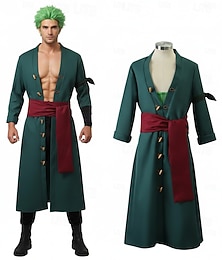 billiga -Havsäventyrare Pirat Roronoa Zoro Stråhattpirat Animé Cosplay-kostym Kläder Cosplay-kostymer Karnival Maskerad Kostym Till Herr Pojkar Barn Vuxna