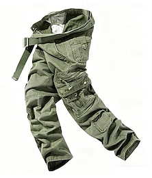 billige -Herre Militærbukser Bukser Taktiske bukser Arbeidsbukser Turbukser Multi lomme Klapplomme عادي Komfort Anvendelig Daglig utendørs Ferie Gatemote Stilfull Svart Militærgrønn Uelastisk