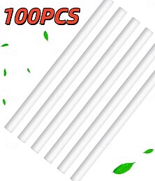 billige -100 stk. luftfukterpinnefilterpåfyll - mini luftdiffuser rene veker påfyll bomullsfilterpinner erstatningsveker for liten bærbar luftfukterdiffuser på kontoret soverommet hjemme