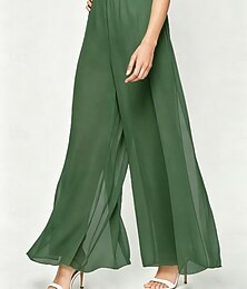 baratos -Mulheres Perna larga Elegante Comprimento total Cintura Média Côr Sólida Com Stretch Diário Trabalho Dia a Dia Xisto Verde Verão Primavera Outono