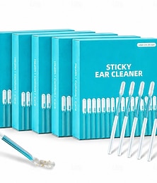 voordelige -5 dozen/120 stuks oorreinigers met kleefstrips, herbruikbare oorreinigers met zachte rubberen kop, zachte kleefstrips voor het verwijderen van oorsmeer, persoonlijke verzorgingsset voor thuisgebruik