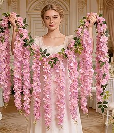 billiga -3 st konstgjord blåregnsblomma, vår, alla hjärtans dag-special, konstgjord vårblomsterkrans av båge av vinstockar lämplig för rum, fest, hem, bröllop, födelsedagsväggdekoration, nyår