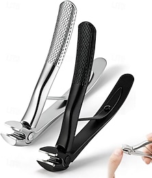 abordables -Coupe-ongles pour seniors, coupe-ongles antidérapant à long manche et tête biseautée pour ongles épais, coupe-ongles à large ouverture avec récupérateur pour ongles épais des orteils et des doigts