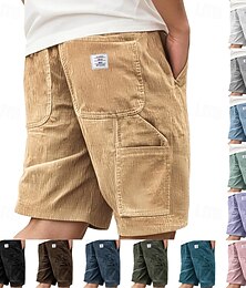 Недорогие -Муж. Шорты Летние шорты Повседневные шорты Вельветовые шорты Кулиска Карман Эластичная талия Полотняное плетение Комфорт Дышащий Короткие на открытом воздухе Отпуск Для улицы Спорт Текстурированный