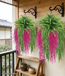 billiga -4 st konstgjorda väggbonader av Bostonormbunke och eukalyptus, modern utomhusdekoration för bröllopsträdgård, trädgårds- och uteplatsdekor. Perfekt för våren, alla hjärtans dag, mors dag