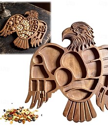 billige -Rustikk serveringsbrett i tre designet som en ørn, perfekt for 4. juli, teselskaper, snacks og høytidsfeiringer, halloween, hanukkah, påske, unik frukt &nøttefat til spesiell anledning