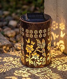 お買い得  -ハチドリのソーラーランタンガーデンデコレーション、金属製吊り下げ式防水屋外ライト、影投影機能付きソーラー式装飾ライト、女性、お母さん、おばあちゃんへのギフト