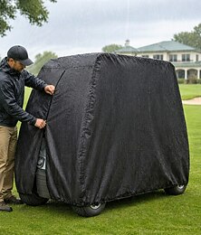 billiga -Golfbilsskydd för 4 passagerare, kraftigt, 210d/420d vattentätt golfbilsskydd, förlängt tak, kompatibelt med Ez Go Club Car, Yamaha golfbilar, dammtätt 4-sitsigt klubbbilsskydd för utomhusbruk (upp