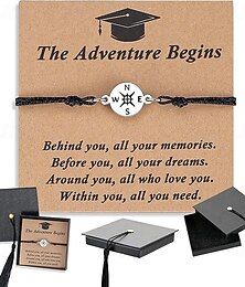 olcso -ballagási iránytű karkötő 2026-os évfolyamra – inspiráló ajándék neki, férfinak, középiskolai, egyetemi, 8. osztályos végzősnek, rozsdamentes acélból, szívhez szóló kártyával &ballagási sapka doboz