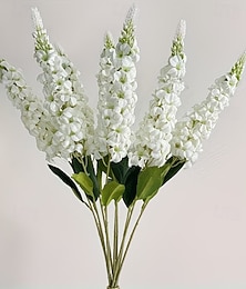 billiga -5/10 st konstgjorda hyacintblommor, delphinium, viol, dekorativ bukett för hem och bröllop, perfekt för hemmet, kontoret, dekoration och alla hjärtans dag-present, arrangerade i en transparent form.