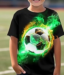 preiswerte -Jungen 3D Grafik Fußball Fußball-T-Shirts T-Shirt Kurzarm 3D-Druck Sommer Frühling Sport Mode Streetwear Kinder 4-12 Jahre Rundhalsausschnitt Lässig Täglich Outdoor Normale Passform