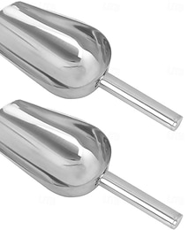 preiswerte -2/4 kleine Edelstahl-Messlöffel für Eis, Zucker, Mungbohnen, Reis und Tierfutter; langlebig, einfach zu bedienen, vielseitig einsetzbar für Küche und Tierpflege.