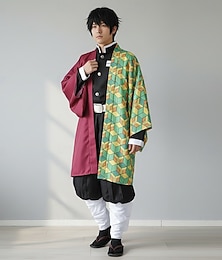 abordables -Tomioka Giyuu Manga Costume de cosplay Tenues Costumes de Cosplay Accessoires Plus d'accessoires Haut Pantalon Cape Pour Homme Femmes Garçons Adultes