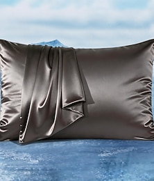 preiswerte -Kühlende Kissenbezüge für Menschen, die nachts schwitzen, doppelseitig, verbesserte Arc-Chill Q-Max-Technologie >0,5 cm starker, kühlender Satin-Kissenbezug, seidig weich, für Haare &Hautfreundlicher,