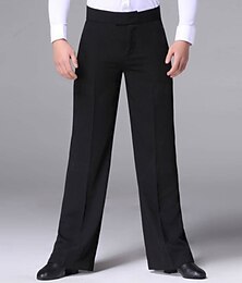abordables -Pantalon de danse latine pour homme - pantalon évasé taille haute à jambes larges pour salsa, cha-cha & performance