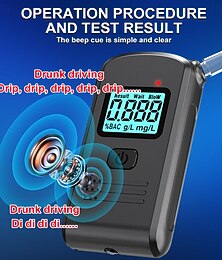 economico -Etilometro digitale professionale portatile, tester di alcol ad alta precisione per uso personale, risultati accurati del tasso alcolemico con display LCD, 3 unità di misura %alcolemia g/l mg/l