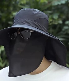 abordables -Chapeau de soleil pour homme avec large protection pour la nuque et le visage, idéal pour l'été, les activités de plein air (protection UV), la randonnée (camouflage), la cueillette du thé, la pêche,