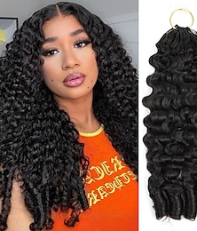 economico -Extension per capelli umani ricci birmani, invisibili, leggere e riutilizzabili, in stile uncinetto, per donne, colore nero naturale.