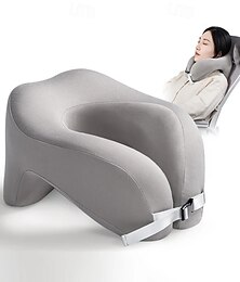 abordables -Oreiller de voyage en forme de U en mousse à mémoire de forme pure, idéal pour la sieste en avion ou au bureau. Soutien cervical pour la tête et la nuque pendant le vol.