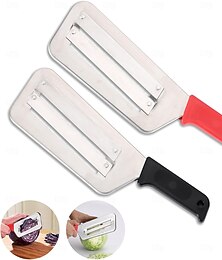 voordelige -Set van 2 koolsnijders/raspers, koolsnijmes, keukensnijder, zuurkoolsnijder, koolsla rasp, scherpe roestvrijstalen messen, zwart &rode handgreep