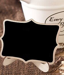 זול -20 יחידות/10 סטים שלטי אוכל מיניאטוריים עם מעמד, שלטי חתונה, לוחות גיר קטנים, תוויות מזון, כרטיסי מקום, לוחות מידע, ציוד למסיבות וקישוטי אירועים