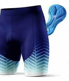 economico -Pantaloncini da ciclismo da uomo blu navy con fondello in gel 3D, motivo a chevron sfumato blu, traspiranti, ad asciugatura rapida, che allontanano l'umidità, protezione UPF50+, ideali per ciclismo su