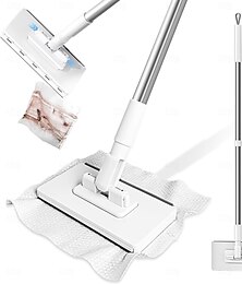 זול -סמרטוט אבק חד פעמי ללא מגע עם 2 מטליות רב פעמיות, סמרטוט מיני עצלני רטוב ויבש, סמרטוט אבק שטוח עם אחיזה וחיבור לחללים קטנים, התקנה של שנייה אחת