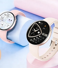 Недорогие -Умные часы для женщин, элегантные круглые умные часы с фитнес-трекером, монитором сна, шагомером, водонепроницаемостью IP68, возможностью самостоятельной настройки циферблата, совместимы с Android,