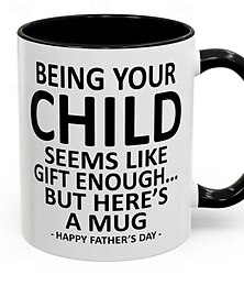 preiswerte -Lustige Geschenktasse für Papa – Kindsein ist Geschenk genug – witziges Vatertagsgeschenk, Kaffeetasse mit Akzent, Geburtstagsgeschenk für Papa, Keramiktasse für Kaffee, Tee, heiße Schokolade,