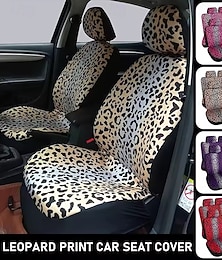 baratos -Conjunto completo de capas para bancos de carro com estampa de leopardo, tamanho universal, protetor de assento automotivo com estampa de oncinha para mulheres e meninas, capas para bancos dianteiros