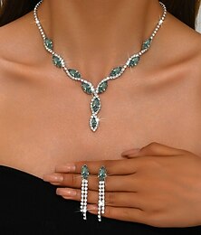 preiswerte -Ohrring-Set 2 Chrom Ohrringe Damen Mode Schmuck-Set Für Hochzeit