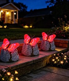 preiswerte -Wasserdichte, solarbetriebene Schmetterlings-Gartenleuchten mit Farbwechsel, LED-Kunststoffleuchten für Gartenwege, Rasenflächen, Terrassen und andere Landschaftsgestaltung – ideal für Partys,