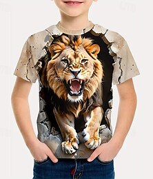 abordables -Garçons 3D Graphique T-shirt Manche Courte Impression 3D Été Printemps Sports Mode Streetwear Enfants 5-12 ans Col Rond Occasionnel Quotidien Extérieur Coupe régulière