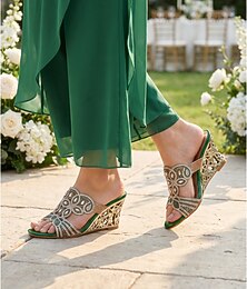 abordables -Sandales à talons hauts dorées à brides pour femmes - escarpins à lacets pour cocktails et soirées.