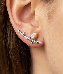 abordables -Boucles d'oreilles puces bohèmes pour femme, motif oiseau sur une branche - bijoux animaliers inspirés par la nature, parfaits pour une tenue décontractée ou comme cadeau pour les amoureuses de la