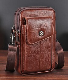 abordables -Sac bandoulière homme en cuir véritable - Sac banane 3 en 1 &Sac bandoulière à plusieurs compartiments, grande capacité &Sangle ajustable pour les voyages et les trajets domicile-travail &tenue