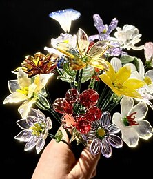 billiga -Glasblomma för födelsemånaden, handgjord blåst glasblomma som present till födelsedag, mors dag, flickvän, bästa vän, syster, mormor – unik present till henne, kvinnor, familjeset som minnesmärke