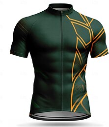 preiswerte -Herren Radtrikot Geometrisch Kurzarm Fahhrad Trikot Oberteil mit 3 Gesäßtaschen UV-beständig Schnelltrocknend Mit Taschen Frontreißverschluss Sport Blau Rote Grün Bekleidung