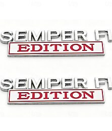 זול -חבילה של 2 תגיות מתכת של סמל רכב מהדורת Semper Fi, מדבקות רכב בהשראת חיל הנחתים האמריקאי, מדבקת לוגו צבאי למשאית, רכב שטח, ג'יפ, רכב, גימור כרום