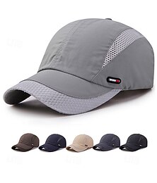 preiswerte -Schnelltrocknende Herren-Baseballkappe aus Polyester, atmungsaktiver, verstellbarer Sonnenhut in verschiedenen Farben, ideal für Outdoor-Aktivitäten wie Angeln, Reisen, Urlaub und Freizeit.