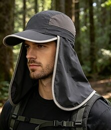 billige -Solhatt Hatt til turbruk Fiskelue Hatt Campinghatt Vanntett Solbeskyttelse UV Beskyttelse Sommer Vår Høst med ansiktsdeksel og nakkeklaff Solbeskyttelse Herre Unisex Fisking Aktivitet