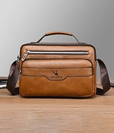 economico -Borsa a tracolla da uomo vintage in similpelle - borsa a spalla capiente con molteplici tasche &cinturino regolabile per spostamenti di lavoro e viaggi &casual quotidiano, colori assortiti