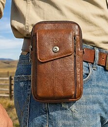 billige -Herre crossbody-veske i ekte skinn - 3-veis mageveske &skulderveske med flere rom, stor kapasitet &justerbar stropp for reise, pendling &hverdagslig, flere farger