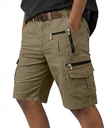 preiswerte -Herren Cargohose Cargohosen Cargo-Shorts Shorts Freizeitshorts Tasche Elastischer Bund Einfach Wadenlang Lässig Outdoor Streetwear Mode Streetwear Schwarz Orange Unelastisch