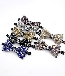 abordables -Nœud papillon à paillettes pour homme - nœud papillon de soirée à sequins brillants avec cordon de cou ajustable, disponible en plusieurs couleurs, accessoire élégant pour mariage, bal de promo,