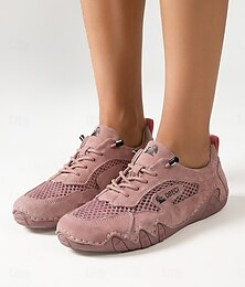 abordables -Chaussures décontractées roses en maille pour femmes - baskets à enfiler, confortables et respirantes pour un usage quotidien, la marche et la randonnée. & voyage