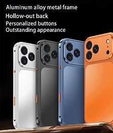 Недорогие -телефон Кейс для Назначение iPhone 17 Pro Max 16 Pro Max 15 Pro Max Кейс на заднюю панель Магнитный адсорбционный футляр Съемный Поддержка беспроводной зарядки Защита от удара Металл