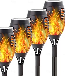preiswerte -2/4 Stück Solarleuchten für den Außenbereich, Solar-Taschenlampen mit flackernder Flamme, 12 LEDs für Halloween-Dekorationen, wasserdichte Landschaft, automatisches Ein-/Ausschalten, Garten, Terrasse,